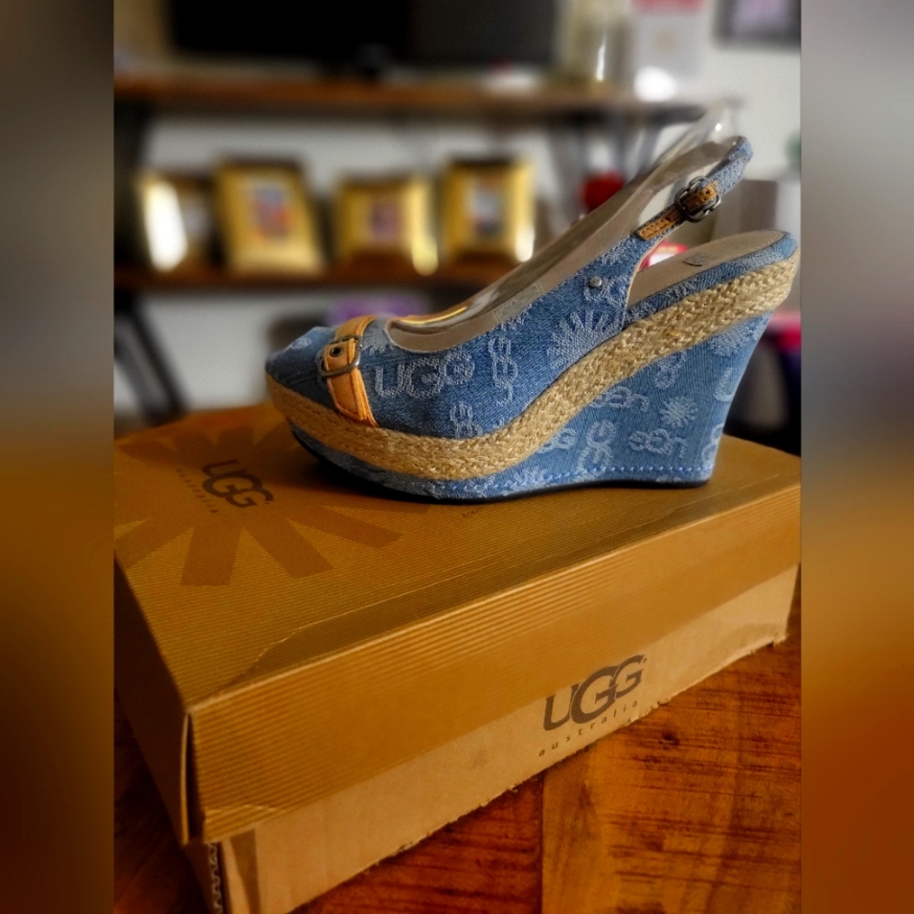 Ugg denim Slingback wedge sandal